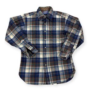 Vintage Pendleton Wool Shirt Men's Medium Multicolor Plaid Button Up Made In USA